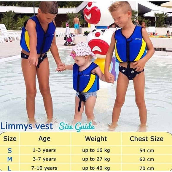New Size Small Limmys Premium Neoprene Kids Swim Vest Buoyancy - Picture 4 of 9